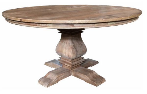 Recycled Elm Pedestal Round Dining Table